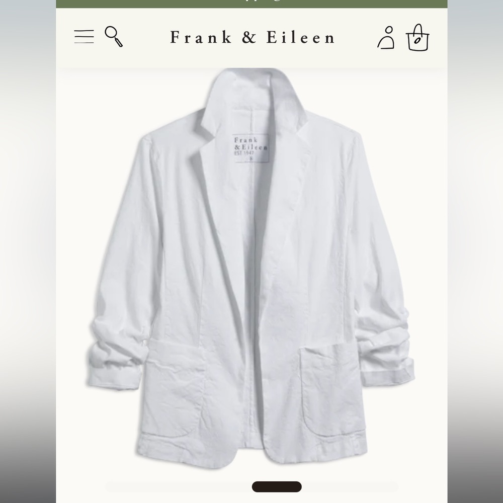 Frank & Eileen Dublin medium tailored blazer in white.